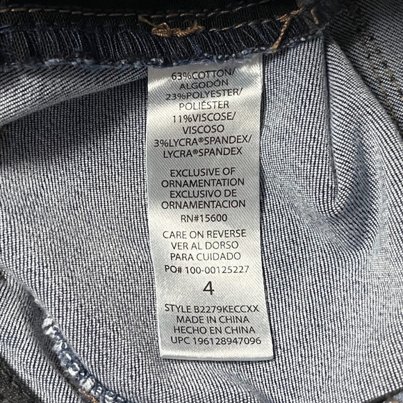 Democracy AbSolution Distressed Blue Ankle Skimmer Jeans Size 4 - Picture 7 of 7